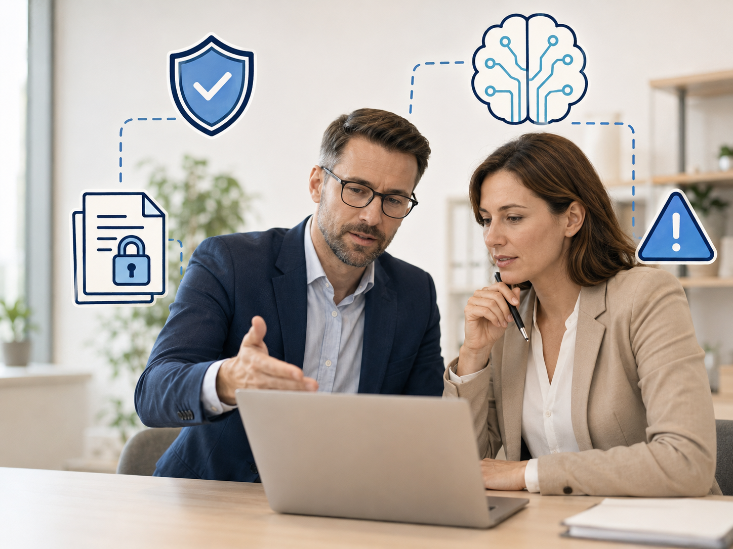 A Net-Tech team planning AI adoption with a client